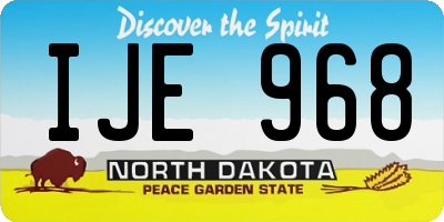 ND license plate IJE968
