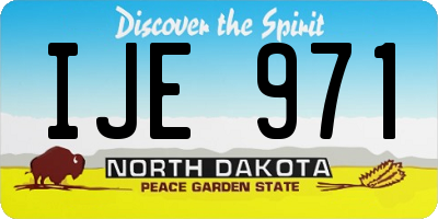 ND license plate IJE971
