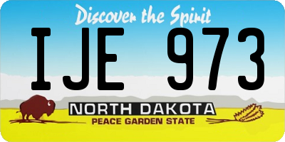 ND license plate IJE973