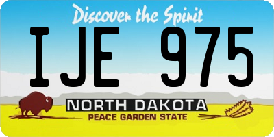 ND license plate IJE975