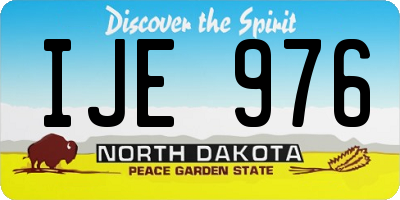 ND license plate IJE976
