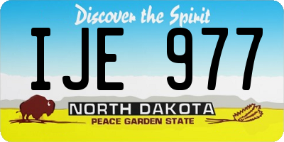 ND license plate IJE977