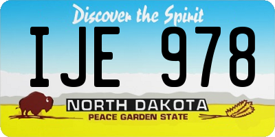 ND license plate IJE978
