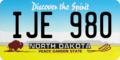 ND license plate IJE980