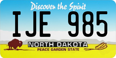 ND license plate IJE985
