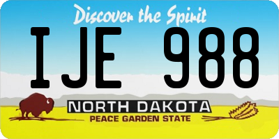 ND license plate IJE988