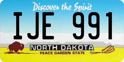ND license plate IJE991