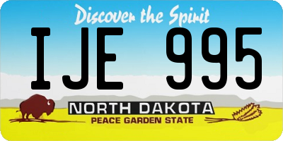 ND license plate IJE995
