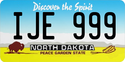 ND license plate IJE999