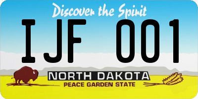 ND license plate IJF001