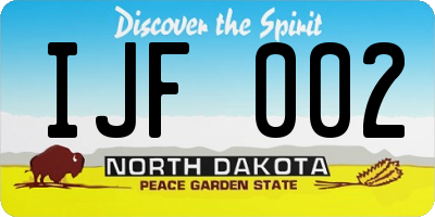 ND license plate IJF002