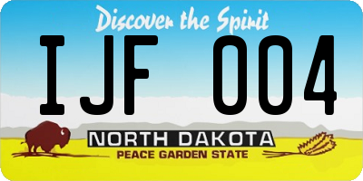 ND license plate IJF004