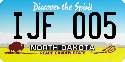 ND license plate IJF005