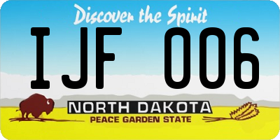 ND license plate IJF006