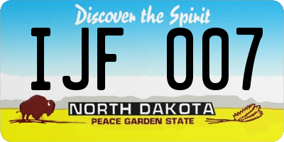 ND license plate IJF007