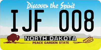 ND license plate IJF008