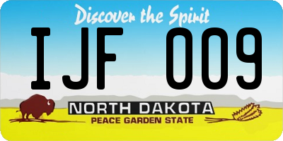 ND license plate IJF009
