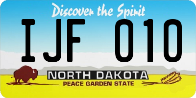 ND license plate IJF010