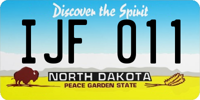 ND license plate IJF011