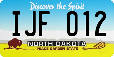 ND license plate IJF012