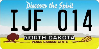 ND license plate IJF014