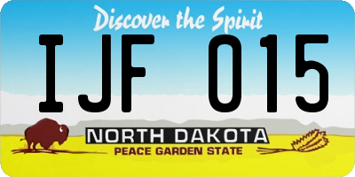 ND license plate IJF015