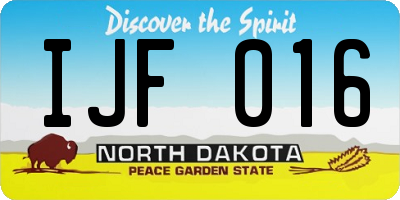 ND license plate IJF016