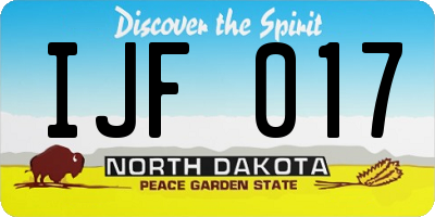 ND license plate IJF017