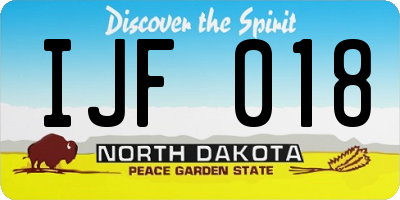 ND license plate IJF018