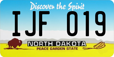 ND license plate IJF019