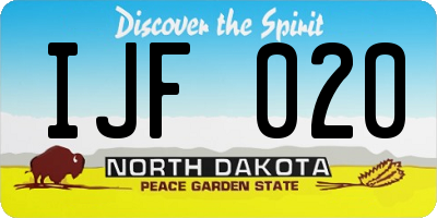 ND license plate IJF020