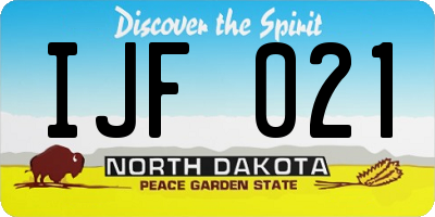 ND license plate IJF021