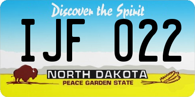 ND license plate IJF022