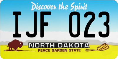 ND license plate IJF023