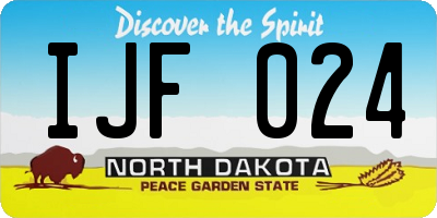 ND license plate IJF024