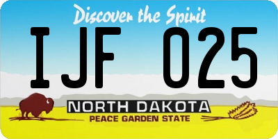 ND license plate IJF025