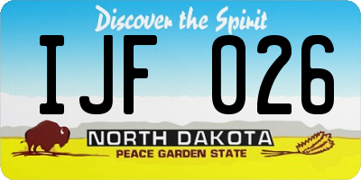 ND license plate IJF026