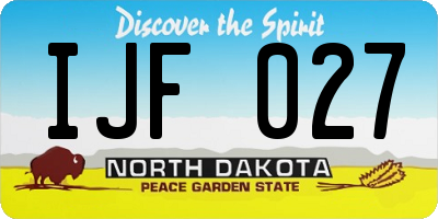 ND license plate IJF027