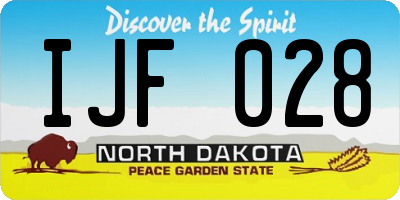 ND license plate IJF028