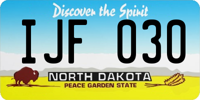 ND license plate IJF030