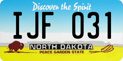 ND license plate IJF031