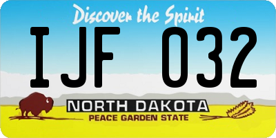 ND license plate IJF032