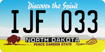 ND license plate IJF033