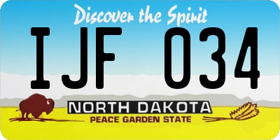 ND license plate IJF034