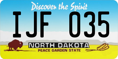 ND license plate IJF035