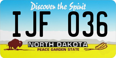 ND license plate IJF036