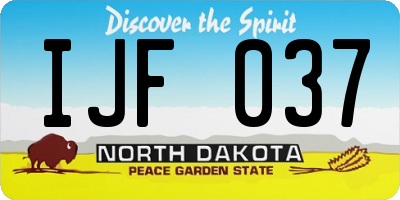 ND license plate IJF037