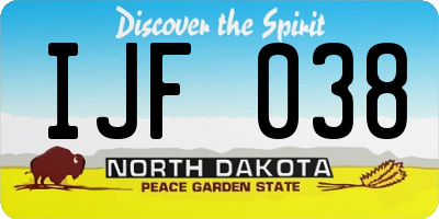 ND license plate IJF038