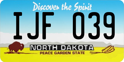 ND license plate IJF039