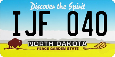 ND license plate IJF040